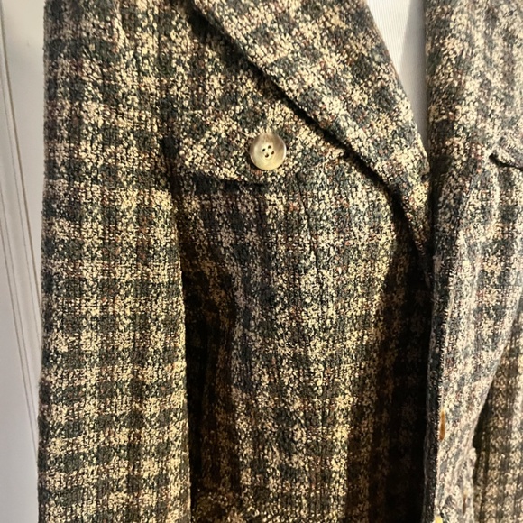 PENDLETON Womens Vintage Wool Boucle Knit Plaid 4 Button Blazer Size 6 - Picture 2 of 7